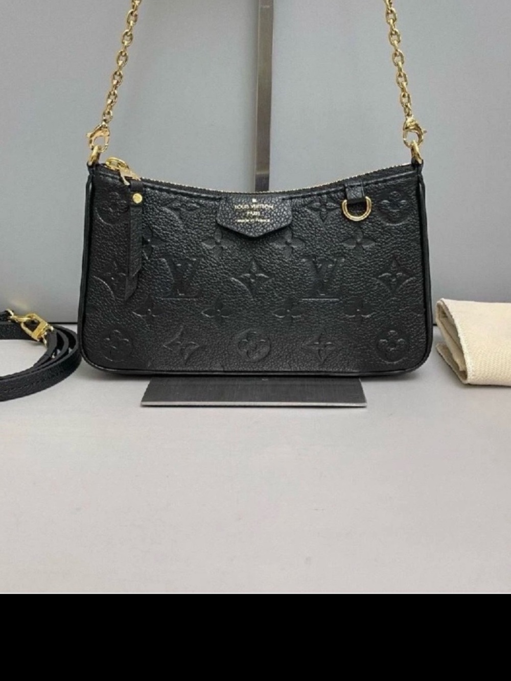& Other Stories Black Shoulder Bag with Gold Chain